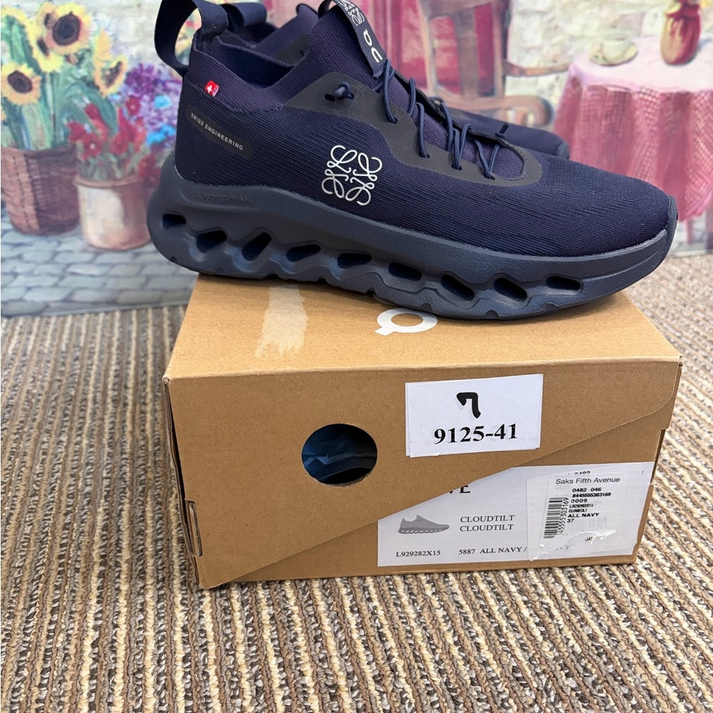 On+LOEWE Cloudtilt All Navy Sneakers - Picture 4 of 11